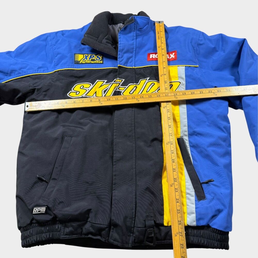 Vintage Ski-Doo Snowmobile Jacket Large Tall BRP Rotax Racing Blue Black Y2K L/T - Picture 10 of 13
